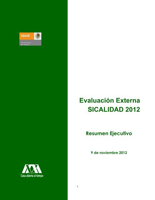 Evaluación Externa SICALIDAD 2012