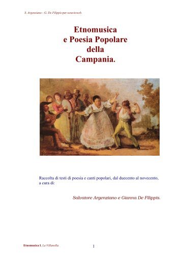 Etnomusica e Poesia Popolare della Campania. - Vesuvioweb