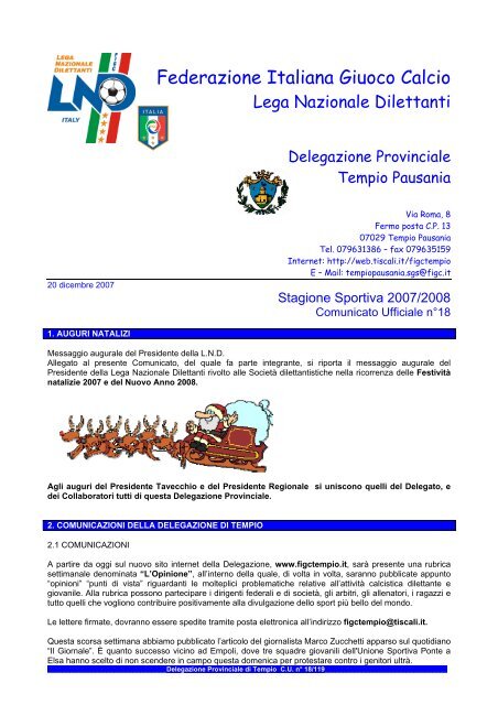 Federazione Italiana Giuoco Calcio Settore Giovanile ... - FIGC Tempio