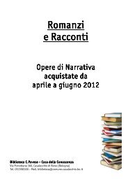 Romanzi e racconti - Casalecchio delle Culture