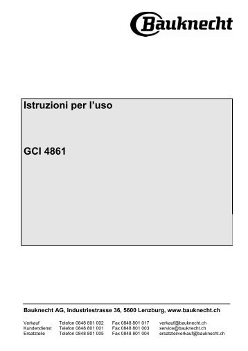 Istruzioni per l'uso GCI 4861 - Bauknecht-mam.ch