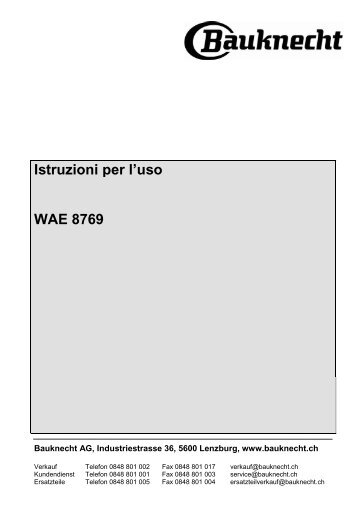 Istruzioni per l'uso WAE 8769 - Bauknecht