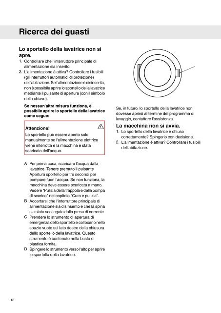 Istruzioni per l'uso Lavatrice