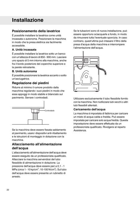 Istruzioni per l'uso Lavatrice