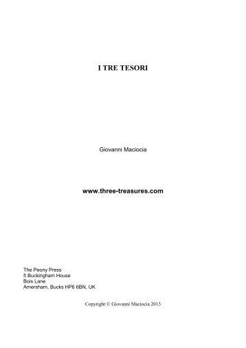 I Tre Tesori PDF