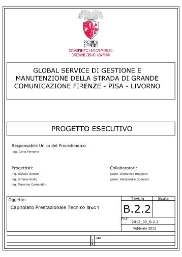 B.2.2 Capitolato Prestazionale Tecnico Lavori - Provincia di Firenze