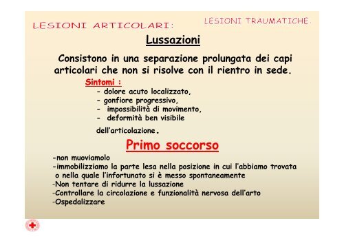 Apparato osseo-tendineo. Fratture distorsioni - Croce Rossa Italiana ...