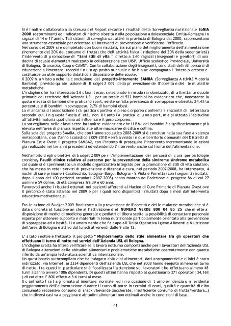 Il Bilancio di Missione 2009 - AUSL Città di Bologna