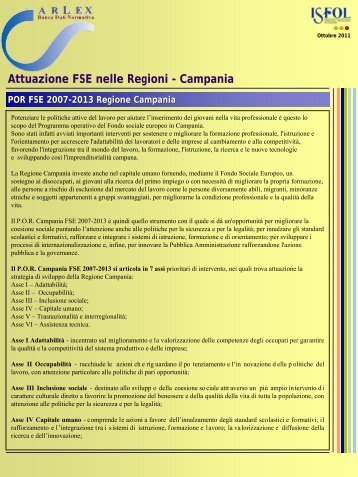 Fse nelle regioni - Il Por Campania - Isfol