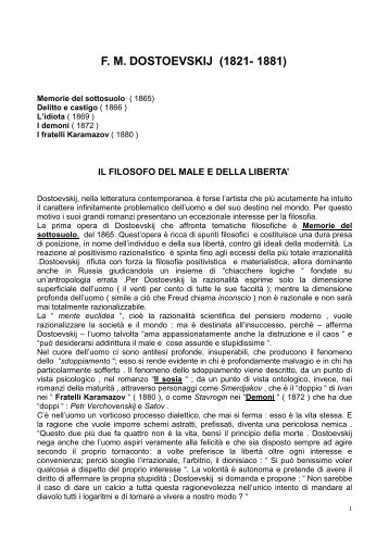 DOSTOEVSKIJ, il filosofo del male e della libertà - Liceo Statale ...