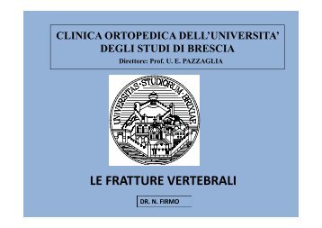 LE FRATTURE VERTEBRALI - Infermieristica Rimini