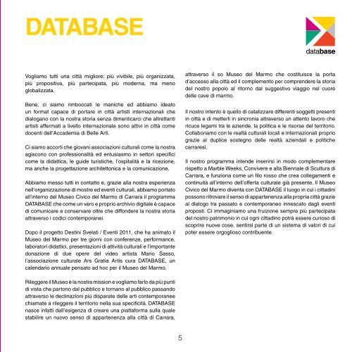 Accademia al museo - Database Carrara