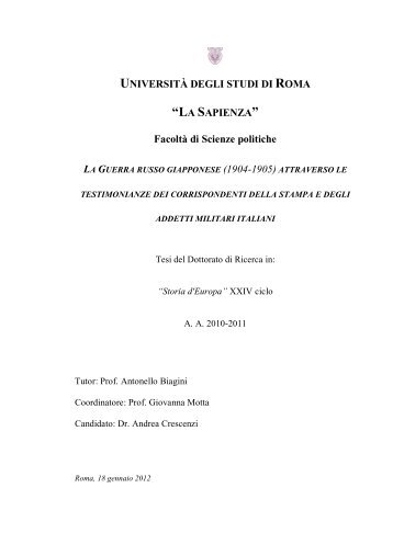 UNIVERSITÀ DEGLI STUDI DI ROMA “LA SAPIENZA ... - Padis