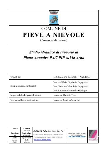 Allegato C Studio idraulico - Comune di Pieve a Nievole