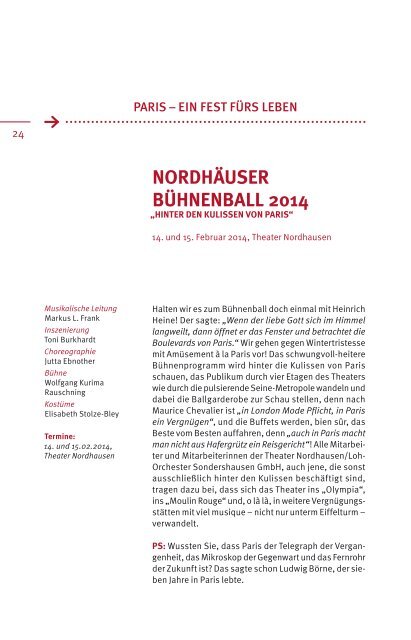 Spielzeitheft Theater Nordhausen 2013/2014