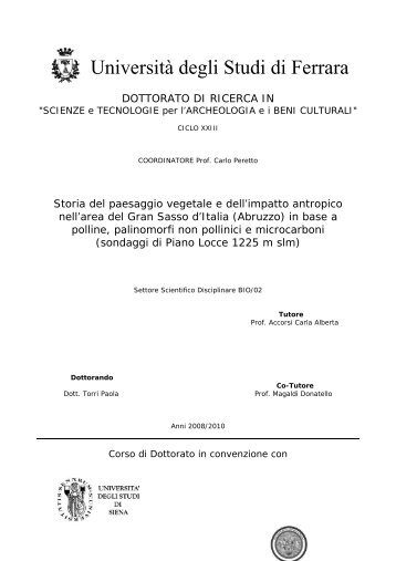 1 INTRODUZIONE GENERALE E OBIETTIVI DELLA RICERCA