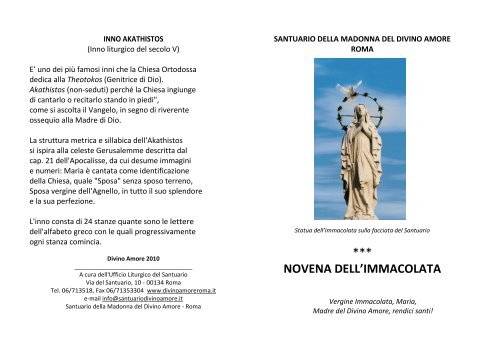 Novena Dell Immacolata Divino Amore