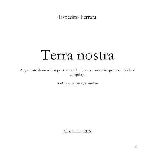 Terra nostra di Espedito Ferrara, Consorzio RES ... - Consorziores.it