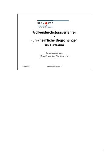 Wolkendurchstossverfahren - (un-) heimliche Begegnungen im ...