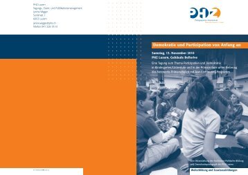 Demokratie und Partizipation von Anfang - PHZ Luzern