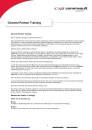 CommVault Channel Partner Training