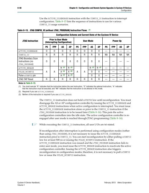 Configuration and Remote System Upgrades in Cyclone IV ... - Altera