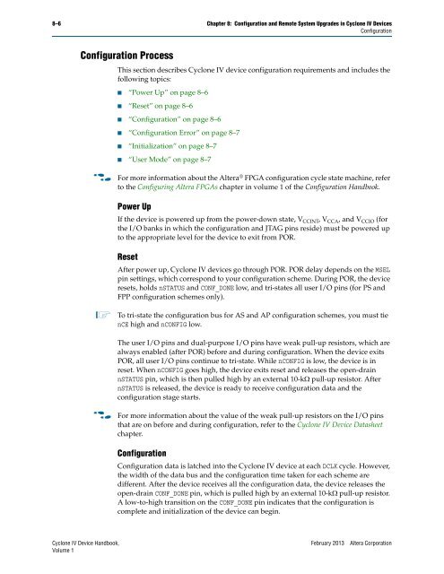 Configuration and Remote System Upgrades in Cyclone IV ... - Altera