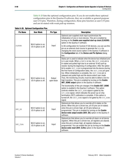 Configuration and Remote System Upgrades in Cyclone IV ... - Altera