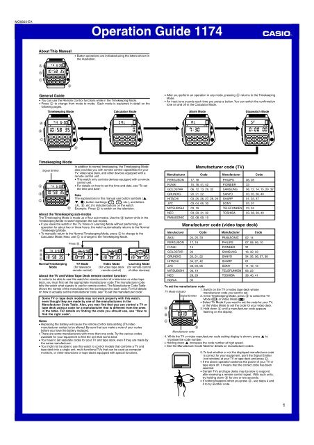 Operation Guide 1174 - Digital Watch Library