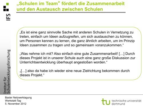 Projekt „Schulen im Team - Netzwerk Schulentwicklung