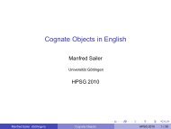Cognate Objects in English - GWDG