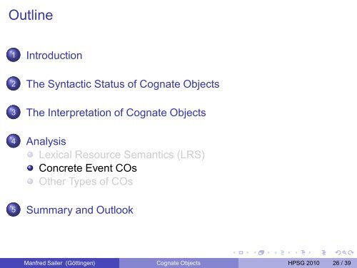 Cognate Objects in English - GWDG