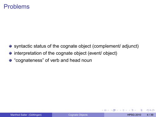 Cognate Objects in English - GWDG