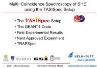 Recent TASISpec Results - GSI Webserver WWW-WIN