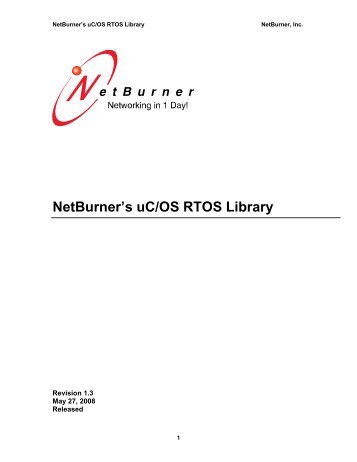 NetBurner's uC/OS RTOS Library