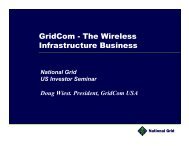 GridCom - The Wireless Infrastructure Business - National Grid
