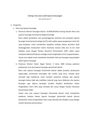 pemeriksaan atas keuangan management letter laporan by made management, we as