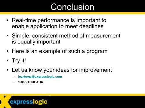 Measuring Real-Time Performance Of An RTOS - Express Logic