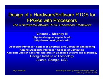 Design of a Hardware/Software RTOS for FPGAs with Processors