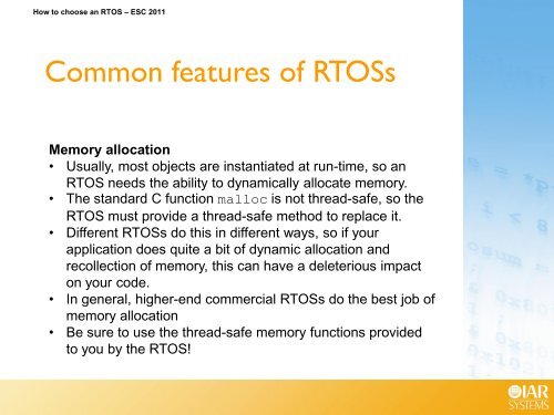 Choosing an RTOS - IAR Systems