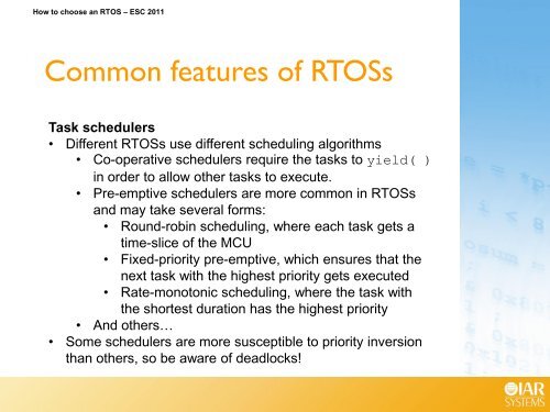 Choosing an RTOS - IAR Systems