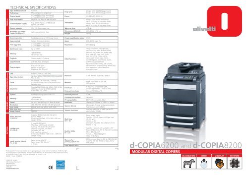 Olivetti d-Copia 6200/8200 brochure - Deltan