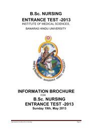 B.Sc. NURSING ENTRANCE TEST -2013 INFORMATION ... - BHU