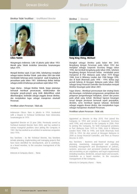 PT Summarecon Agung Tbk | Laporan Tahunan 2010 Annual Report