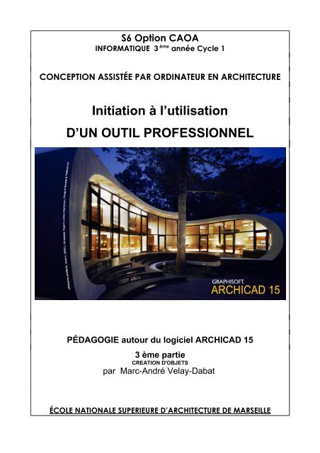 Polycop Objet Archicad 8 - Ecole nationale supérieure d'architecture ...