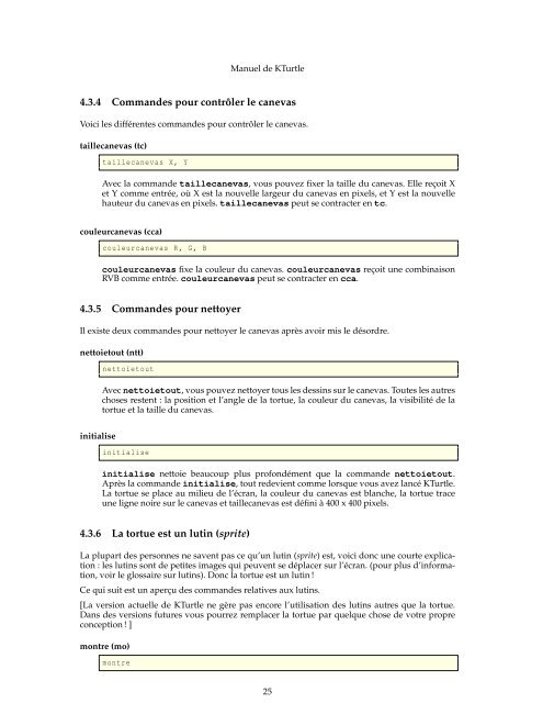 Manuel de KTurtle - KDE Documentation