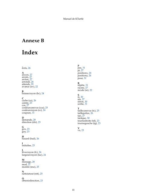 Manuel de KTurtle - KDE Documentation