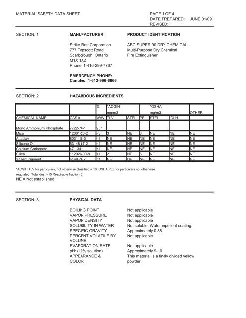 Print MSDS - Miller Electric Company Publications