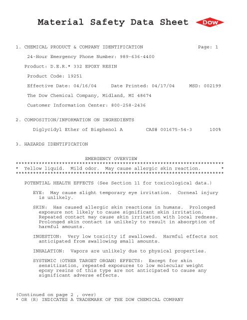 Print MSDS - Miller Electric Company Publications