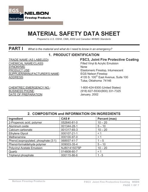 Print MSDS - Miller Electric Company Publications